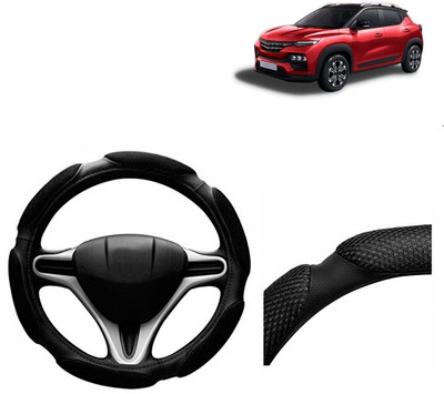 VOCADO Hand Stiched Steering Cover For Renault Universal For Car(Black, Leatherite)