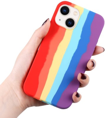 ED ELYON DESIGN Back Cover for Rainbow Coloured Soft Silicon Case Cover For Apple iPhone 13 Mini(Multicolor, Dual Protection, Silicon, Pack of: 1)