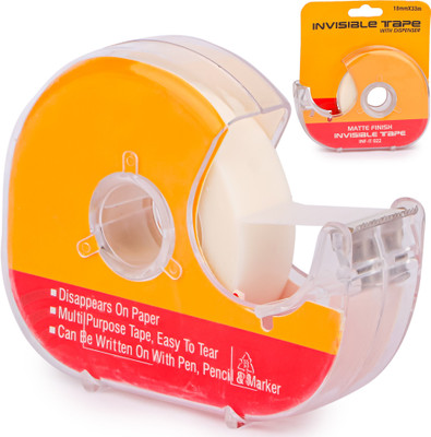 FIDDLERZ Cello Tape with Plastic Dispenser Plastic Dispenser Single Sided (Manual)(White)