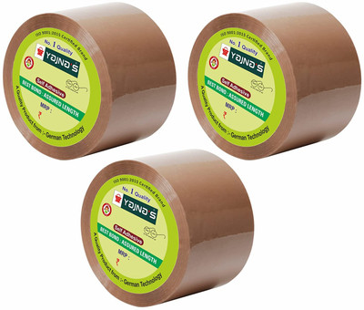 YAJNAS Single sided Manual Dispenser Brown Cello Tape (Manual)(Set of 3, Brown)