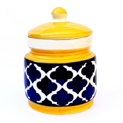 ARDVAN INDIA Ceramic Utility Container  - 1000 ml(Blue, Yellow)