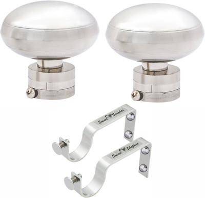 Smart Shophar Silver Rod Rail Bracket Metal(Pack of 1)