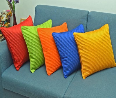 Bluegrass Striped Cushions Cover(Pack of 5, 30 cm*30 cm, Multicolor)
