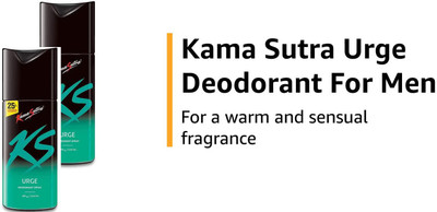 Kamasutra DEO URGE EACH 150ML Set+2 Deodorant Spray  -  For Men(300 ml, Pack of 2)
