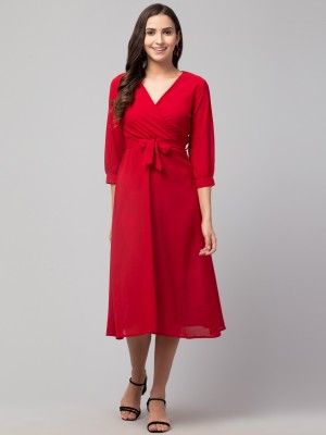 urban streetwear Women Wrap Red Dress