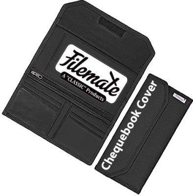 FileMate Cloth Cheque Book Cover(Set Of 1, Black)