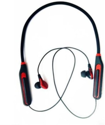 NKL Smarty Plus1 Wireless Bluetooth Neckband With Mic Bluetooth Headset(Red, In the Ear)