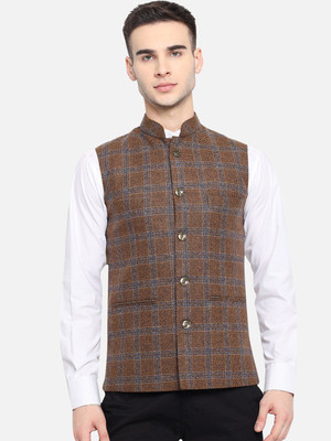Vastraa Fusion Sleeveless Solid Men Jacket