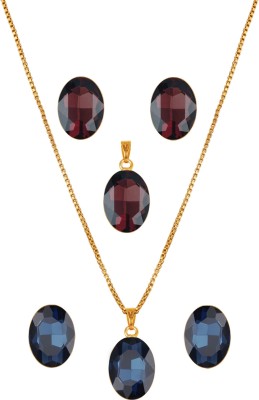 TAP Fashion Copper Gold-plated Red Jewellery Set(Pack of 1)