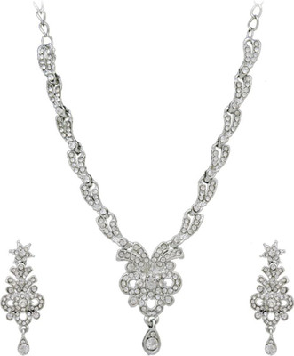 Sukkhi Alloy Rhodium Silver Jewellery Set(Pack of 1)