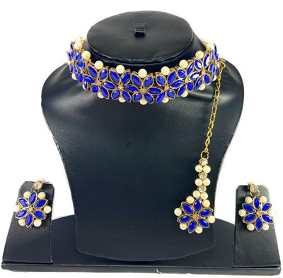 Tiank Innovation Metal, Stone, Copper, Alloy Gold-plated Blue, White, Gold Jewellery Set(Pack of 1)