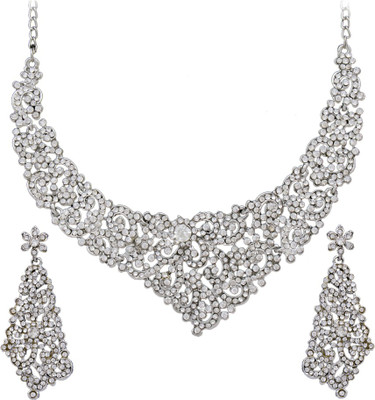 Sukkhi Alloy Rhodium Silver Jewellery Set(Pack of 1)