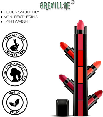GREVILLAE 5 in 1 Lipstick(Multicolor, 7.5 g)