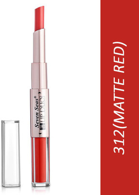 Seven Seas Lip Duo 2 In 1 Liquid Lipstick with Lipstick For Her(Matte Red, 3 ml)