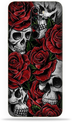 LAMHA Redmi Note 8 Pro Mobile Skin(Ultra Super Roses And Skulls Skin With High Matte Finish.)