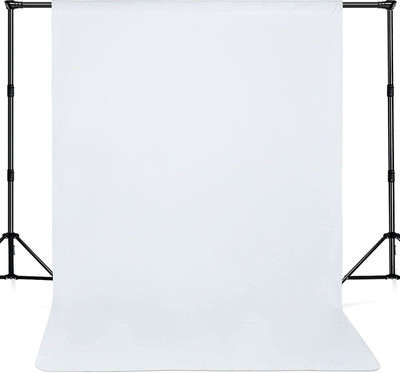 SIAMART 8FTX12FT White Photo Backdrop, Wrinkle-Resistant Photographic Studio Photo Backgrounds, Black Backdrop Solid Color Back Drop for Photo Video Studio ( Stand Not Included ) Reflector