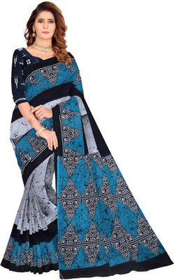 FabricoWorld Printed Daily Wear Pure Cotton Saree(Multicolor)