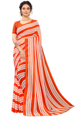 VR Fashions Digital Print Bollywood Georgette Saree(Orange)