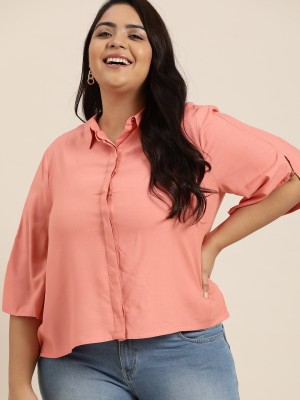 Sztori Women Solid Casual Pink Shirt