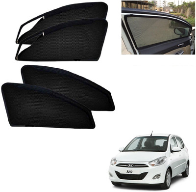 AuTO ADDiCT Side Window, Rear Window Sun Shade For Hyundai i10(Black)