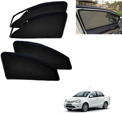 AuTO ADDiCT Side Window, Rear Window Sun Shade For Toyota Etios(Black)