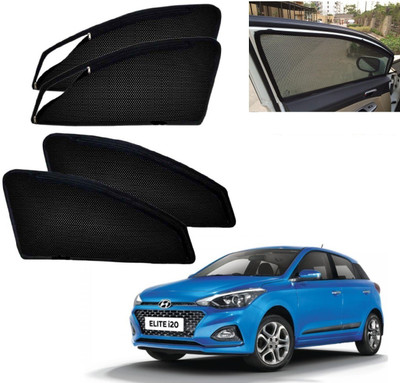 AuTO ADDiCT Side Window, Rear Window Sun Shade For Hyundai Elite i20(Black)
