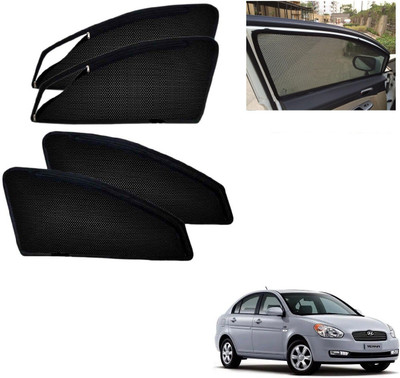 AuTO ADDiCT Side Window, Rear Window Sun Shade For Hyundai Verna(Black)