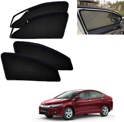 AuTO ADDiCT Side Window, Rear Window Sun Shade For Honda City(Black)