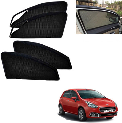 AuTO ADDiCT Side Window, Rear Window Sun Shade For Fiat Punto(Black)