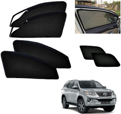 AuTO ADDiCT Side Window, Rear Window Sun Shade For Toyota Fortuner(Black)