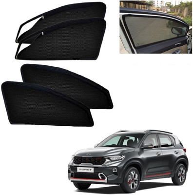 AuTO ADDiCT Side Window, Rear Window Sun Shade For Kia Spacio(Black)