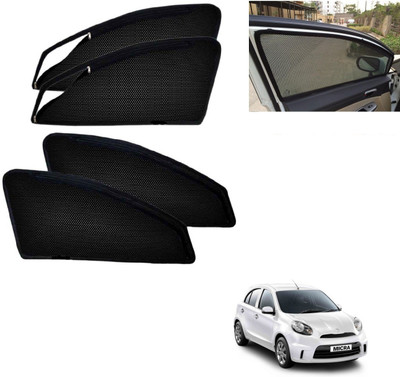 AuTO ADDiCT Side Window, Rear Window Sun Shade For Nissan Micra Active(Black)