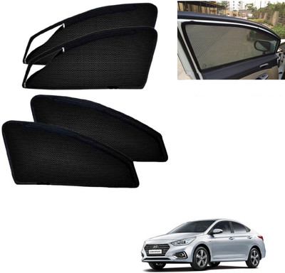 AuTO ADDiCT Side Window, Rear Window Sun Shade For Hyundai Verna Transform(Black)