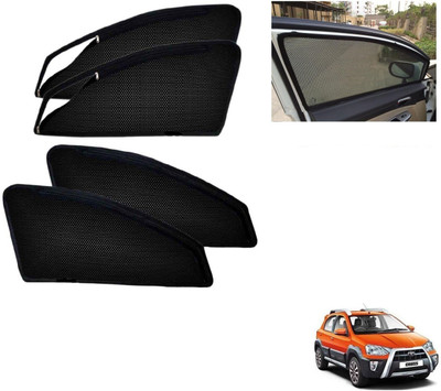 AuTO ADDiCT Side Window, Rear Window Sun Shade For Toyota Etios Cross(Black)