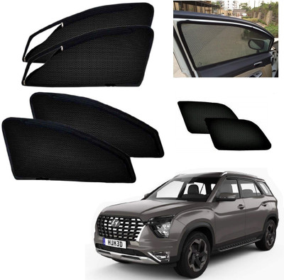 AuTO ADDiCT Side Window, Rear Window Sun Shade For Hyundai Alcazar(Black)