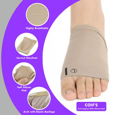 COIF Arch Support,Compression Fasciitis Cushioned Support Sleeves, Plantar Fasciitis Foot Support(Beige)
