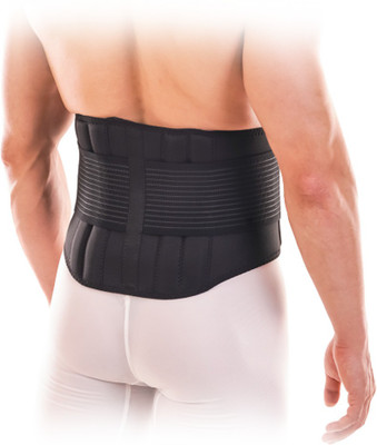 Hoopoes Lumbar Support (LS) Waist Belt Lower Back Brace With Dual Adjustable Straps Back / Lumbar Support(Black)