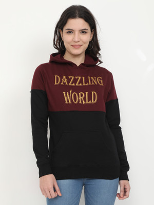 Fleximaa Full Sleeve Color Block Women Sweatshirt