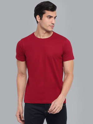 Atharv Fitness Solid Men Round Neck Maroon T-Shirt