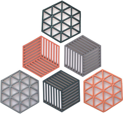 SHIDHMI Silicone Trivet Mats Hot Pads Heat Resistant Bowl Mats Dish Mats Drink Coasters Non-Slip Pot Holders for Home Kitchen Dining Table Decoration (6 Pcs, Line & Triangle Random) Polish Trivet(Pack of 6) SHIDHMI Silicone Trivet Mats Hot Pads Heat Resistant Bowl Mats Dish Mats Drink Coasters Non-Slip Pot Holders for Home Kitchen Dining Table Decoration (6 Pcs, Line & Triangle Random) Polish Trivet(Pack of 6)