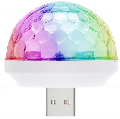 SANNO WORLD Mini DC 5V USB Portable Home Party Disco LED Ball Light for Cars & Home Mini DC 5V USB Portable Home Party Disco LED Ball Light for Cars & Home Led Light(Multicolor)