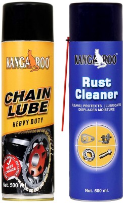 KANGAROO Chain Lubricant Spray 500 ML + Rust Cleaner 500 ML ( Combo Pack ) Chain Lube and cleaner Chain Oil(1 L)
