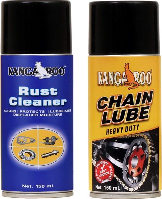 KANGAROO Chain Lubricant Spray 150 ML + Rust Cleaner 150 ML ( Combo Pack ) Chain Lube 150 ML + Rust Remover 150 ML Chain Oil(300 ml, Pack of 1)