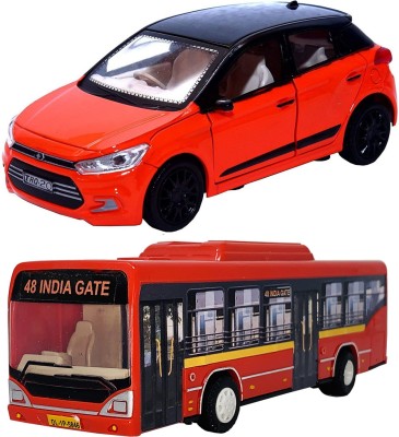 amisha gift gallery Combo of Pull Back Action i20 with Low Floor CNG City Bus Model Toy Car for Kids and Boys (Color May Vary)(Multicolor, Pack of: 1)