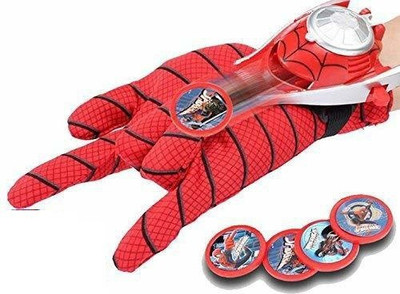 FLYmart SUPER HERO | ACTION FIGURE | SPEIDYR Web Disc shooter with wearable Glove | Ultimate WEB Shooter game with Glove(Red)