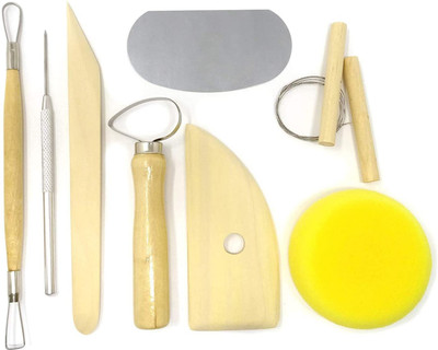 Prescent Pottery 8pc Clay Tool Kit for DIY, Pottery Clay Tool, Clay Carving Tool and more