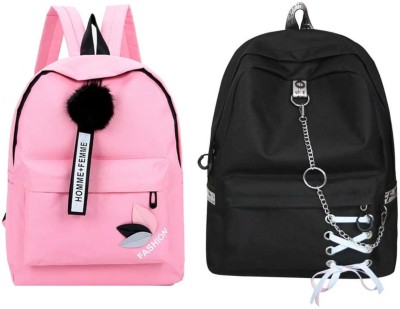 Alsidesign NEW FOLLOW ME COMBO 15 L Backpack(Pink, Black)