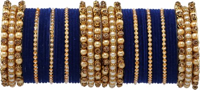 Amika Metal Beads, Pearl, Zircon Gold-plated Bangle Set(Pack of 50)