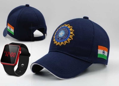 dedicated BASBALL INDIA CRICKET CAP LATEST DIGITAL WATCH CAPS FOR MEN $ WOMEN Cap(Pack of 2)