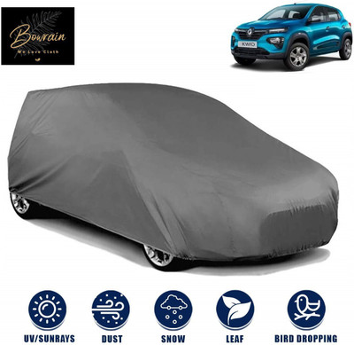 BOWRAIN Car Cover For Renault Kwid (Without Mirror Pockets)(Grey)
